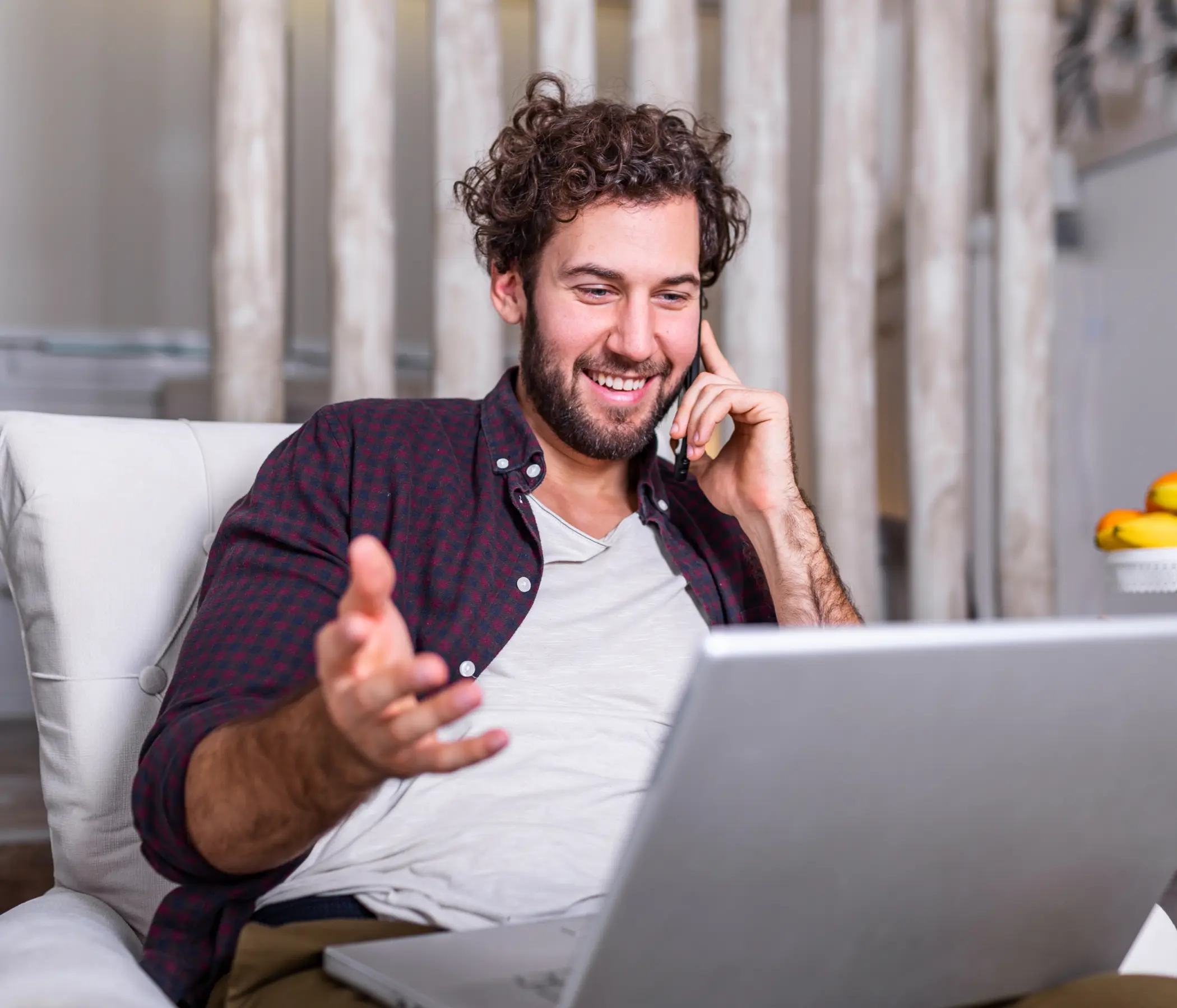 A man front of the laptop